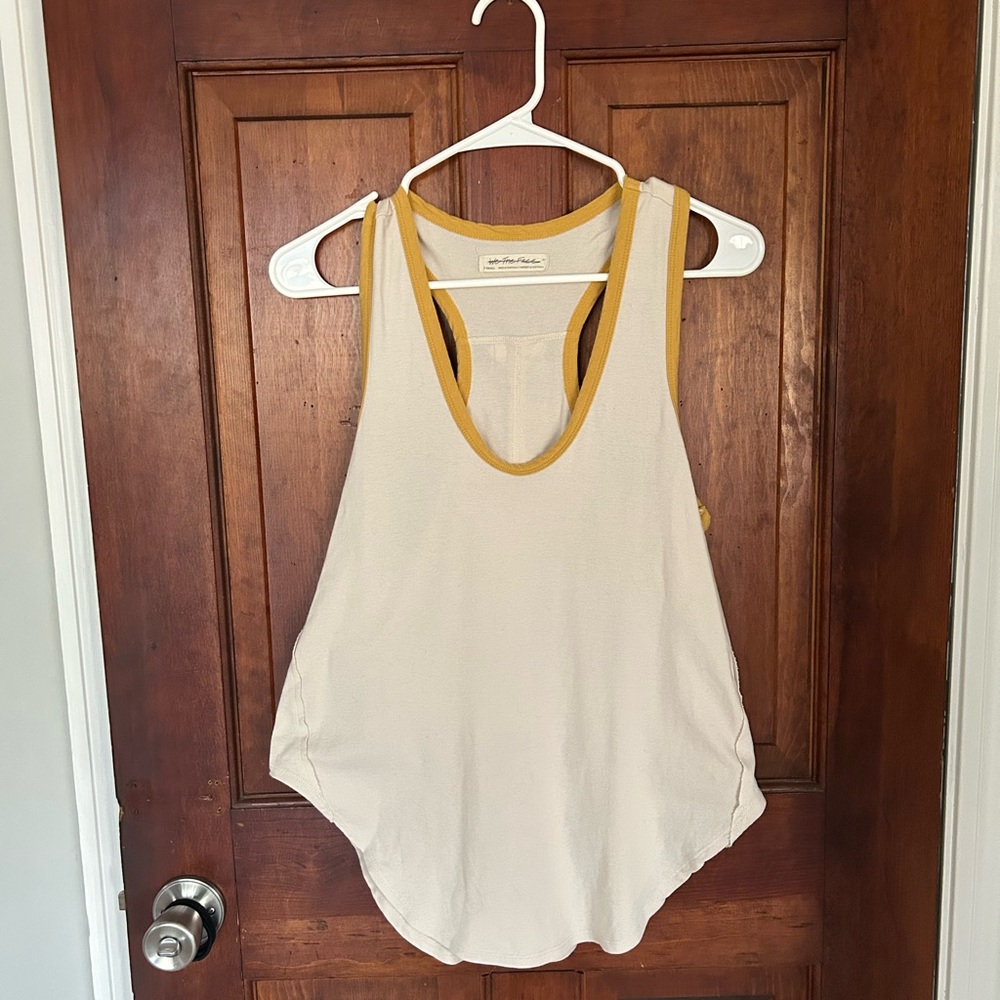 We the Free Reggi tank Cream and mustard yellow Tank Top